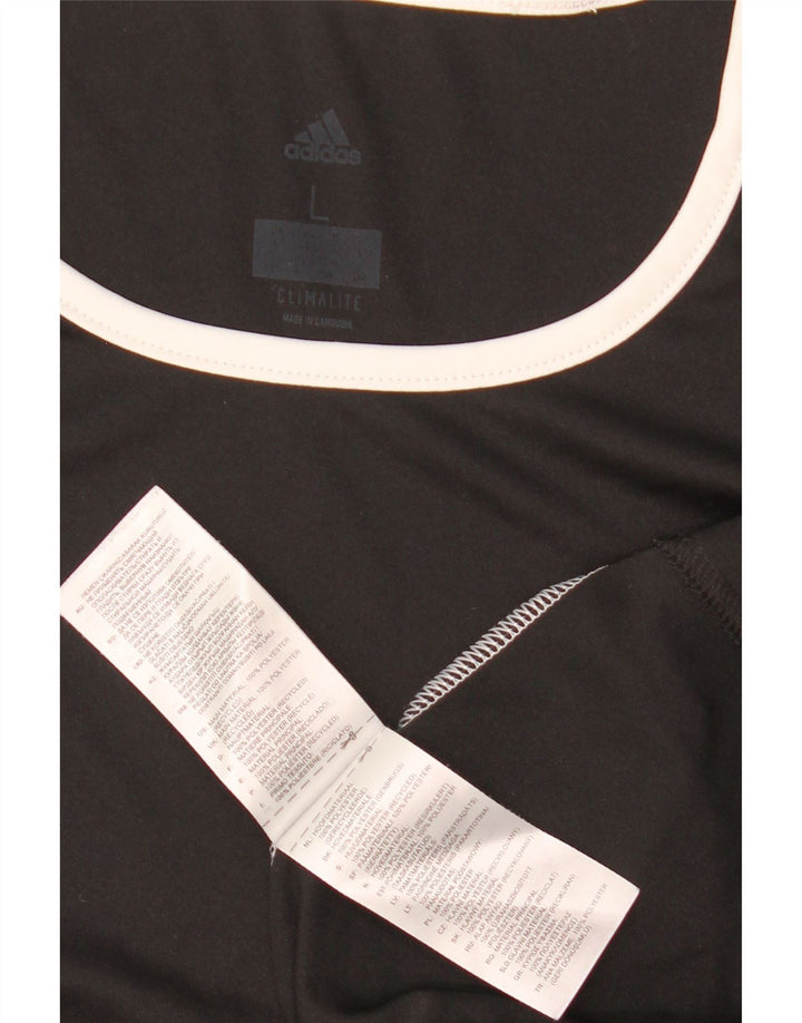 Adidas Herren Climalite T-Shirt Top Large Schwarz Colourblock Polyester