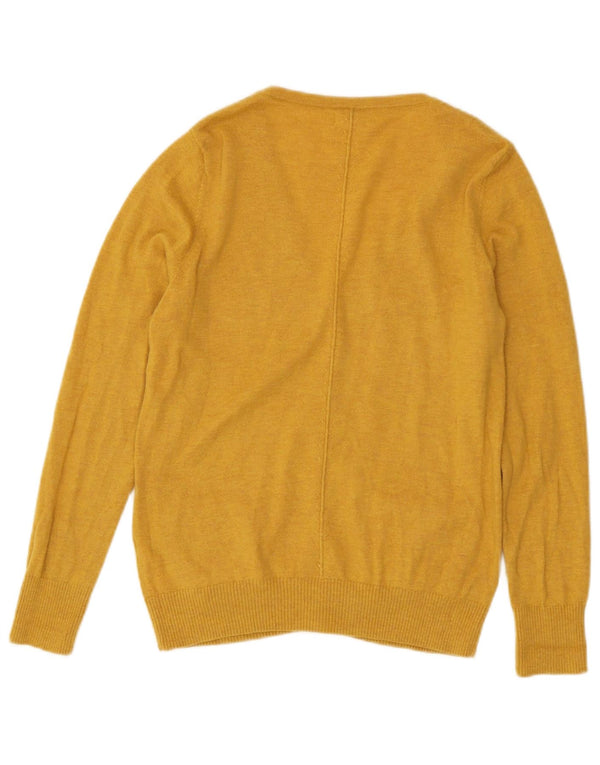 Fat Face Damen-Cardigan-Pullover UK 12 Mittelgelbe Wolle