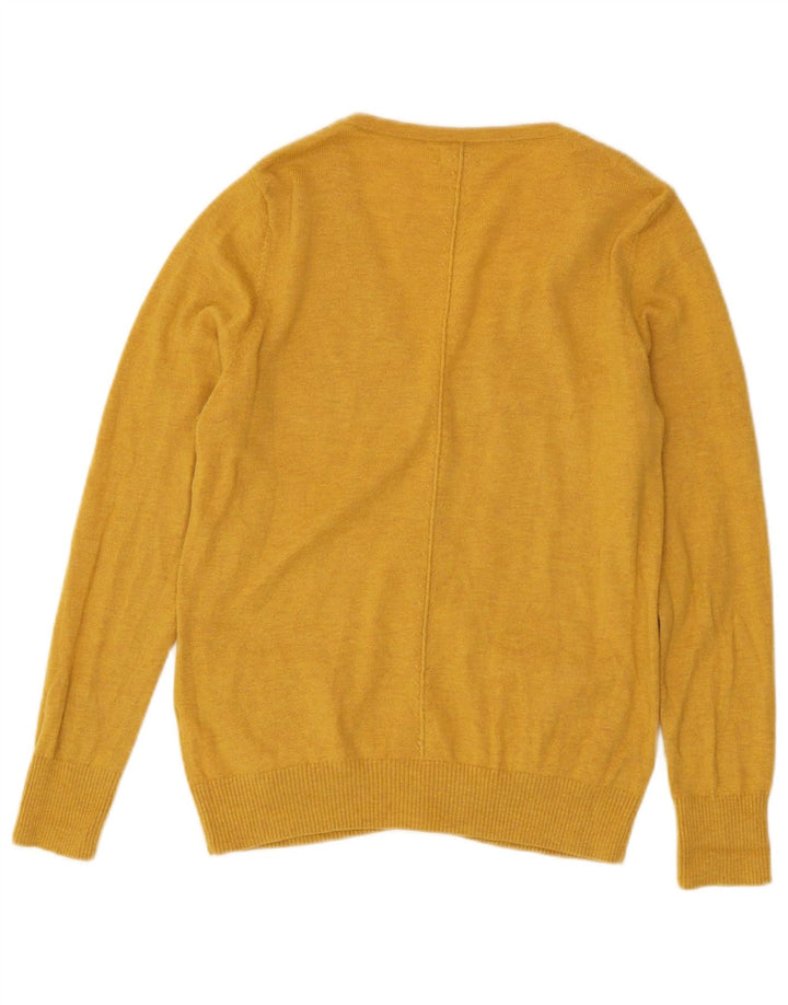Fat Face Damen-Cardigan-Pullover UK 12 Mittelgelbe Wolle