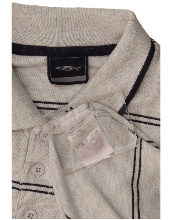 Umbro Herren-Poloshirt XL, grau gestreift, Polyester