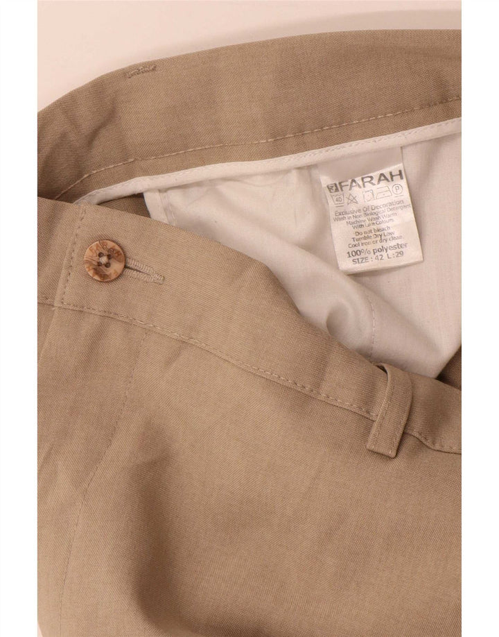 Farah Herren gerade Chinohose W42 L29 Beige Polyester