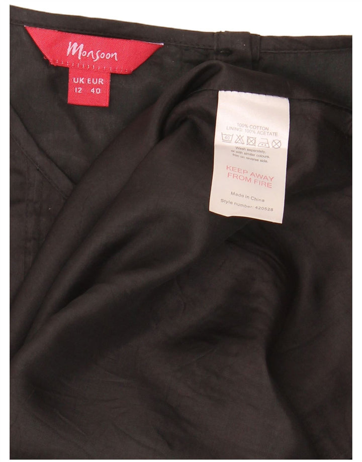 Monsoon Damen Etuikleid UK 12 Mittelschwarze Baumwolle