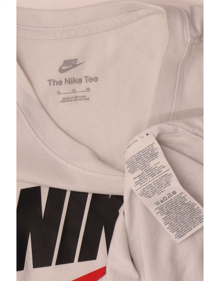 Nike Herren-T-Shirt mit Grafik, XL, weiße Baumwolle