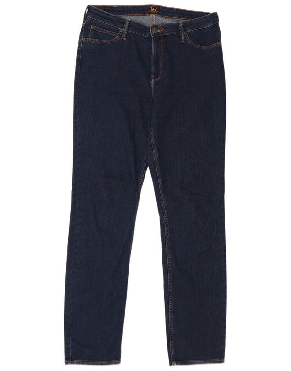 Lee Damen Marion Straight Jeans W32 L33 Marineblaue Baumwolle
