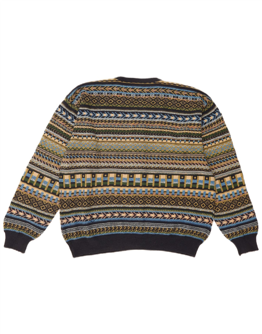 Vintage Damen Cardigan Pullover UK 16 Groß Mehrfarbig Geometrisch