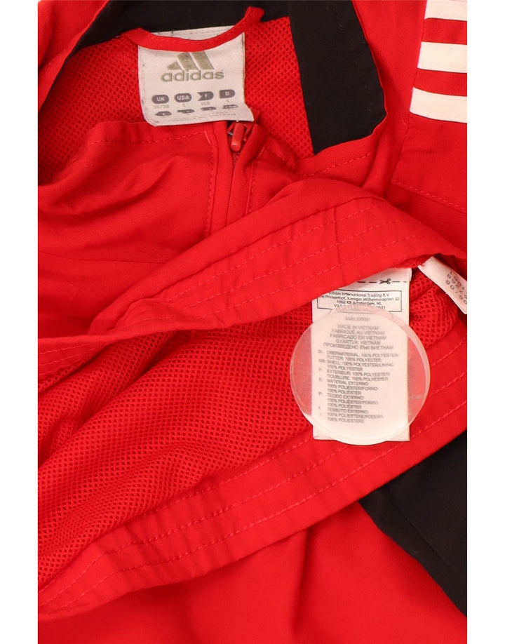 Adidas Herren-Trainingsanzug-Top-Jacke, UK 36/38, kleines rotes Farbblock-Polyester