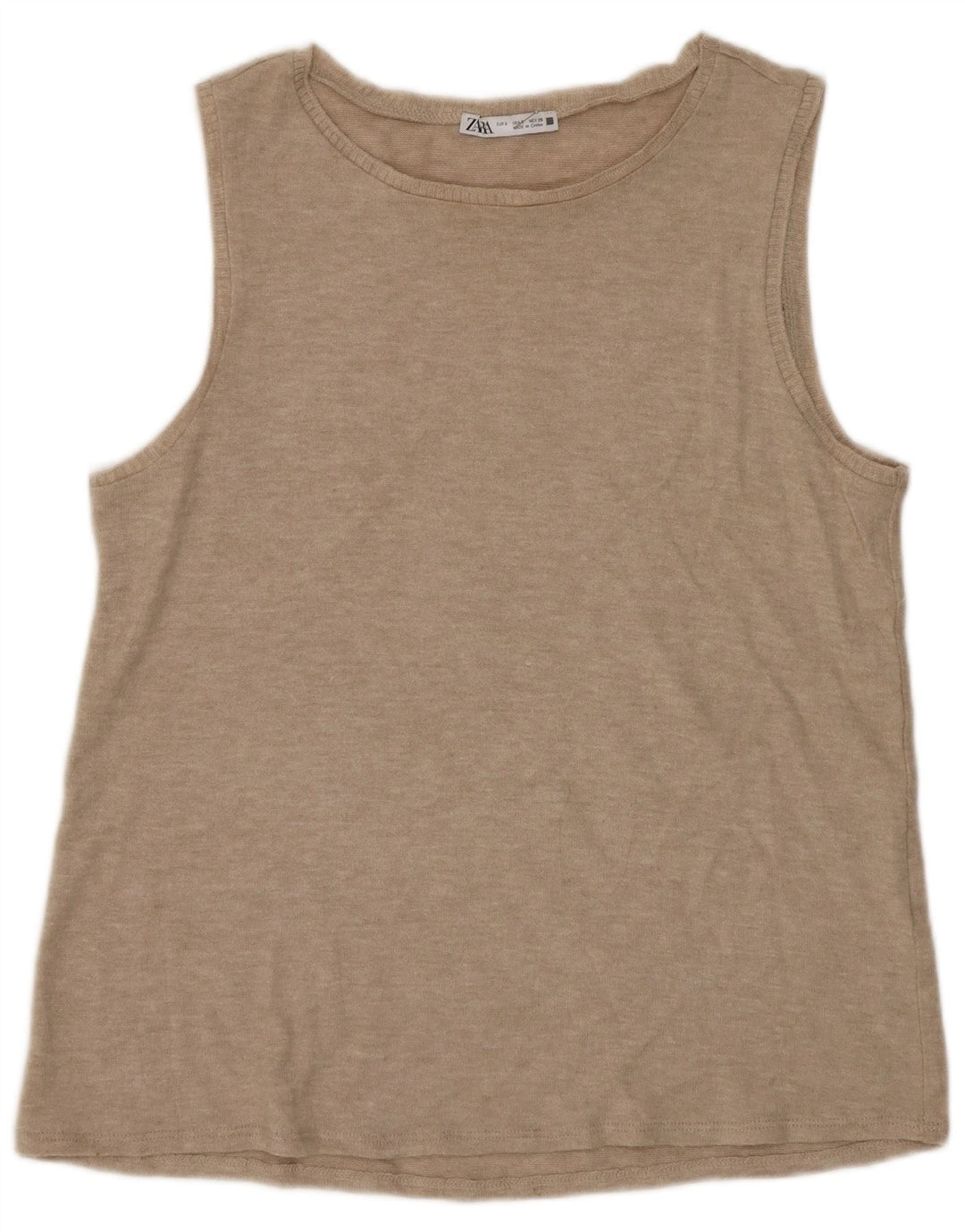 Zara Damen Weste Top UK 10 Small Beige Flecked