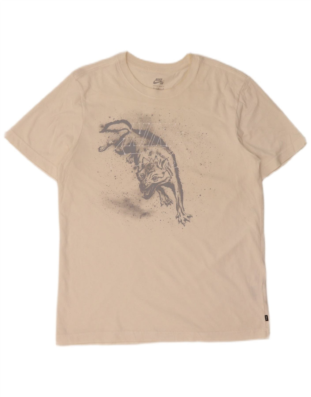 Nike Herren Dri Fit Graphic T-Shirt Top aus mittelweißer Baumwolle