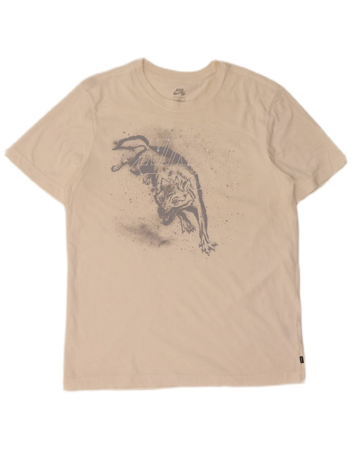 Nike Herren Dri Fit Graphic T-Shirt Top aus mittelweißer Baumwolle