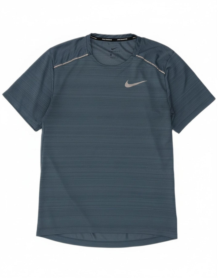 Nike Herren Dri Fit T-Shirt Top, klein, blau gestreift, Polyester