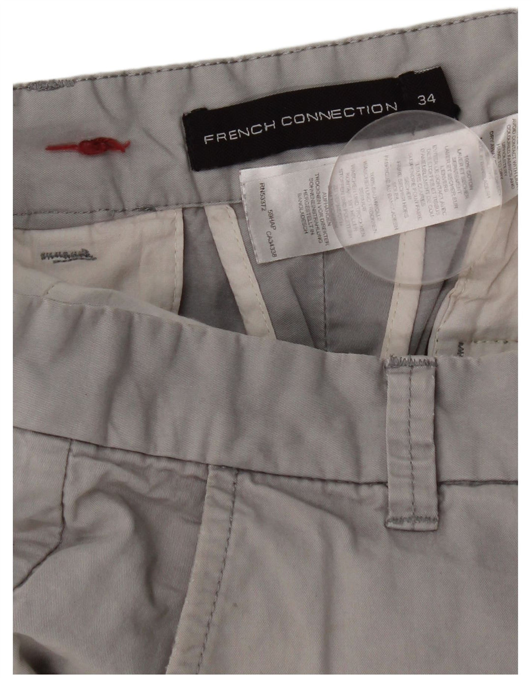 French Connection Herren-Chinoshorts, W34, Größe L, Grau, Baumwolle