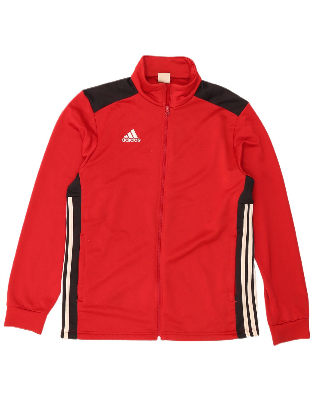 Adidas Herren-Trainingsanzug-Top-Jacke, großes rotes Farbblock-Polyester