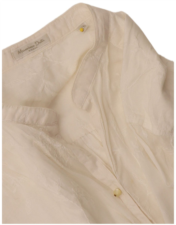 Massimo Dutti Damen Hemd EU 44 XL Off White Floral