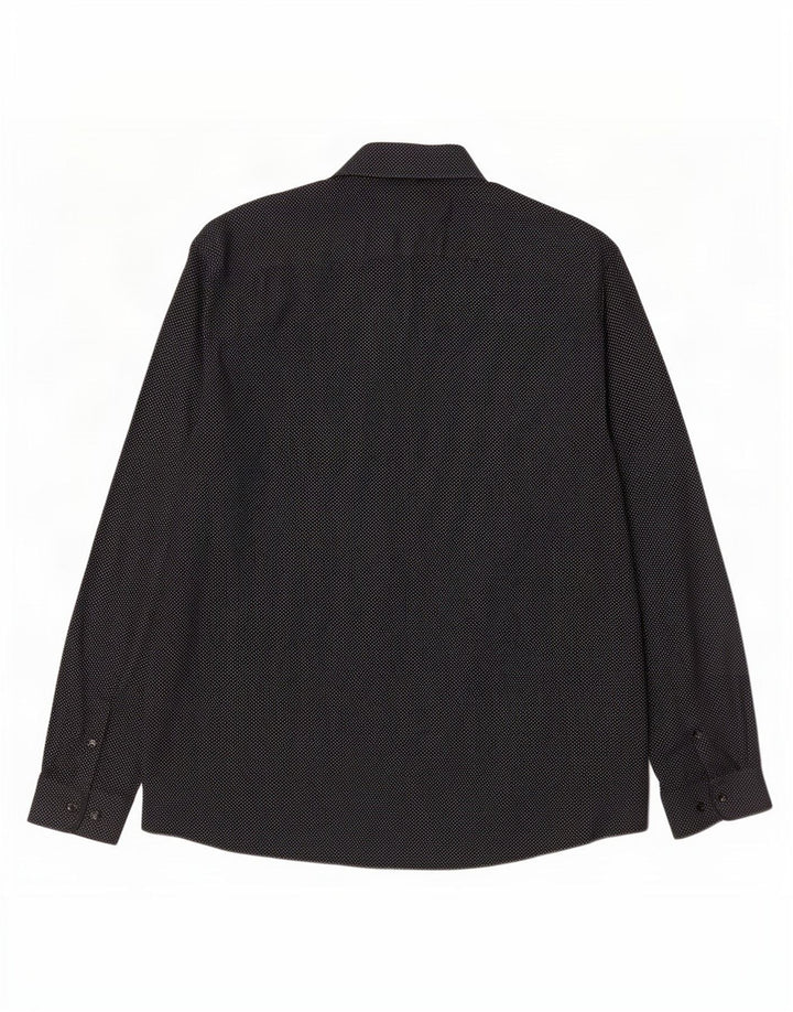 Angelo Litrico Herrenhemd, Größe 45/46, 2XL, schwarz gepunktete Baumwolle