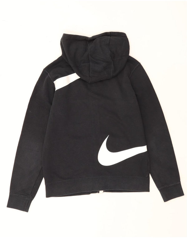 Nike Jungen-Kapuzenpullover mit grafischem Reißverschluss, 13–14 Jahre, XL, schwarze Baumwolle