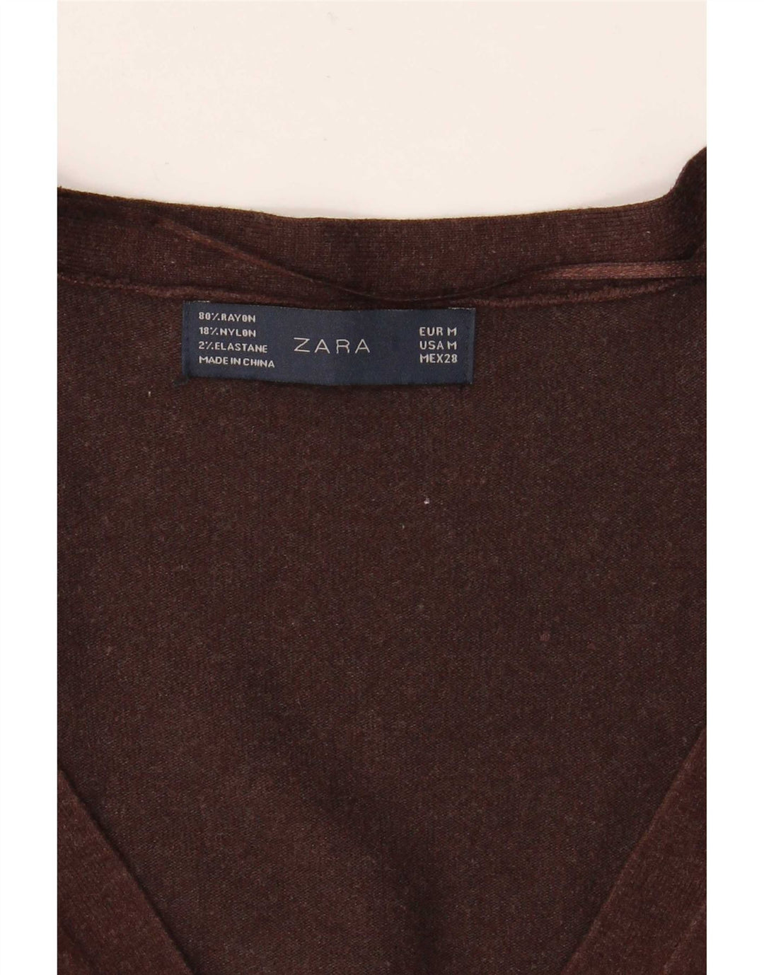 Zara Damen-Cardigan-Pullover UK 12 Mittelbrauner Rayon
