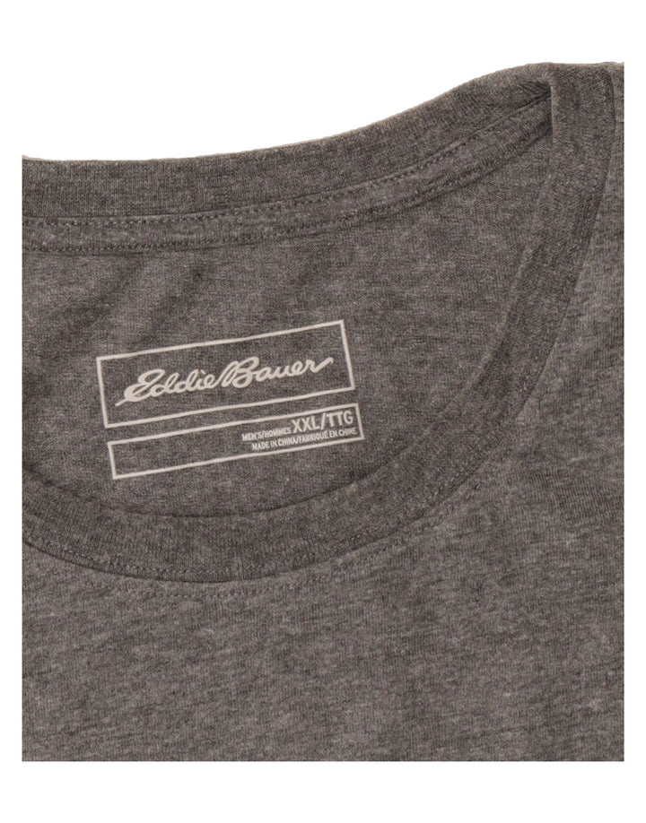EDDIE BAUER Mens Graphic T-Shirt Top 2XL Grey Cotton Vintage Eddie Bauer and Second-Hand Eddie Bauer from Messina Hembry 