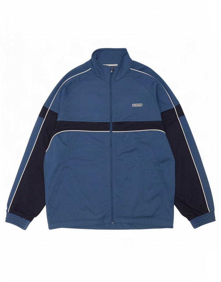 Lotto Herren-Trainingsanzug-Oberteil, Jacke, groß, marineblau, Farbblock-Polyester