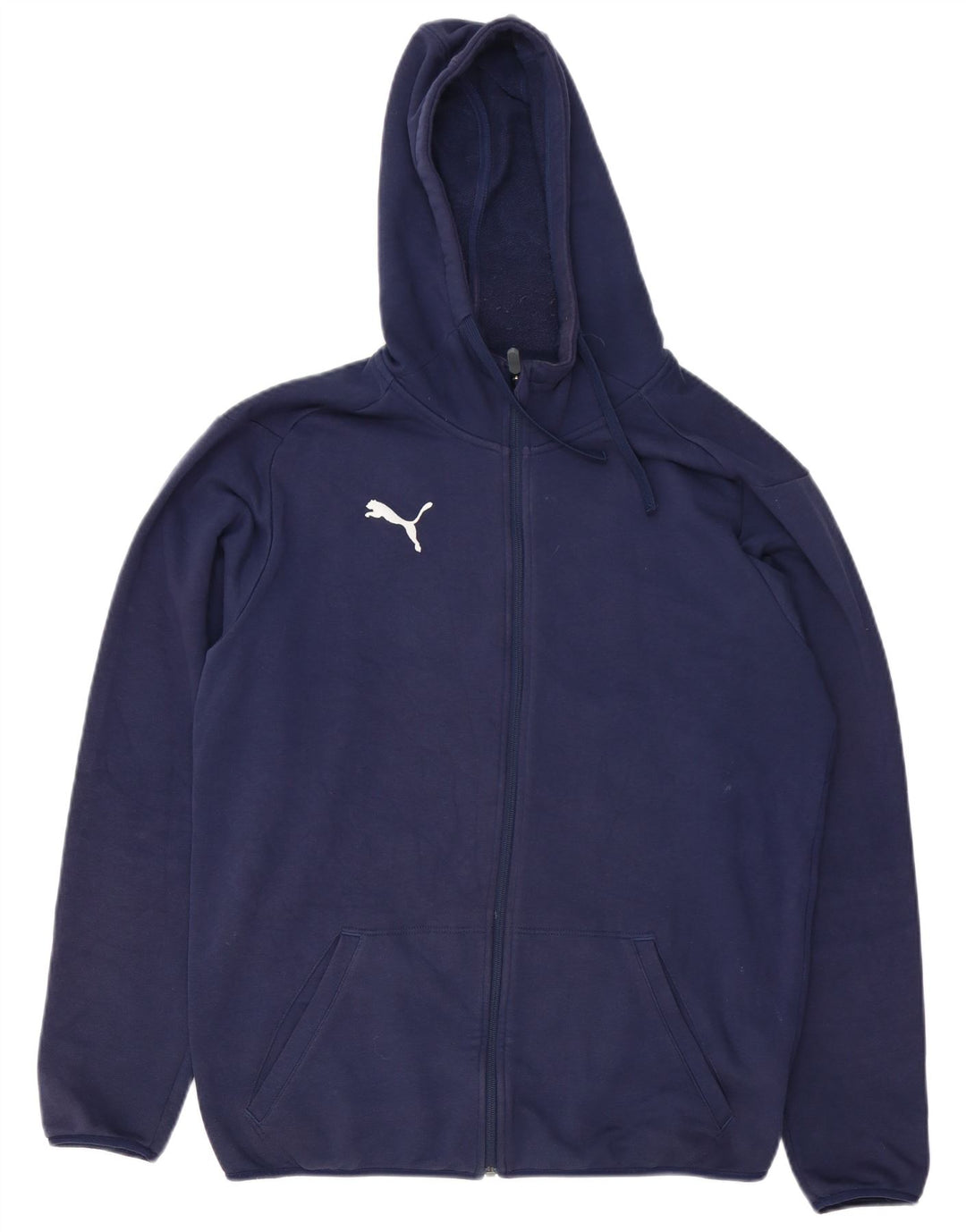 Puma Herren-Kapuzenpullover mit Reißverschluss, mittelmarineblaue Baumwolle