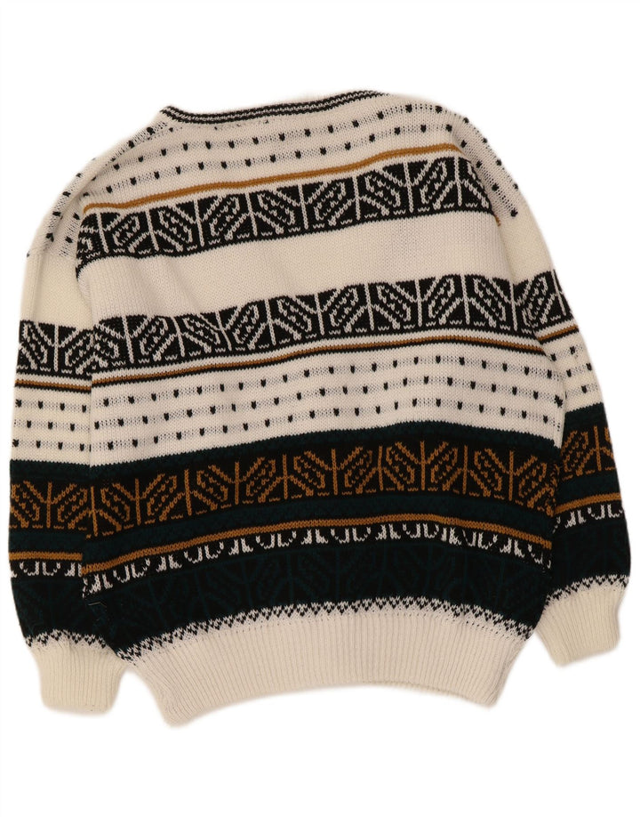 Vintage Herren-Cardigan-Pullover, groß, mehrfarbig, Fair Isle