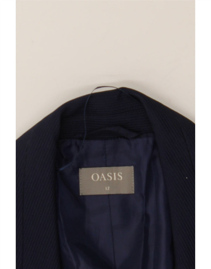 OASIS Womens Open Blazer Jacket UK 12 Medium Navy Blue Polyester Vintage Oasis and Second-Hand Oasis from Messina Hembry 