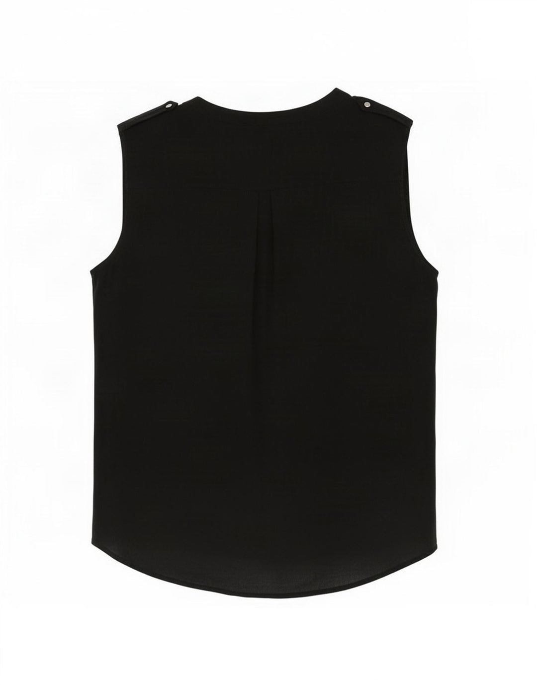 Zara Damen ärmelloses Blusenoberteil UK 14 Medium Schwarz