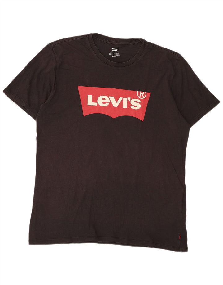 Levi's Herren-T-Shirt mit Grafik, XL, schwarze Baumwolle