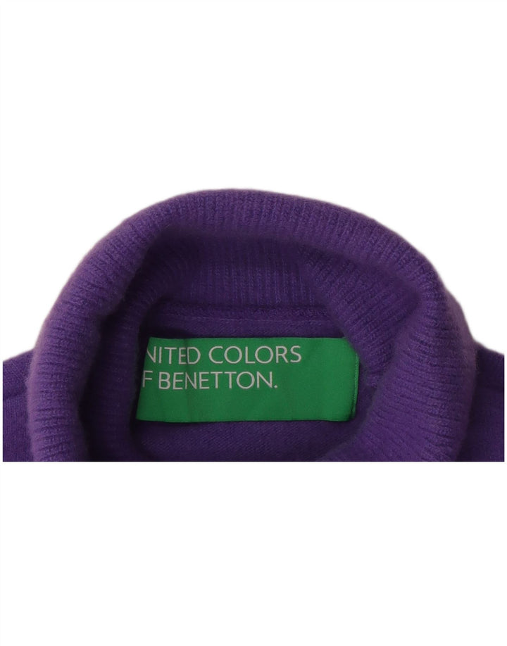 Benetton Damen-Pullover mit Rollkragen, Gr. 12, Mittelviolett
