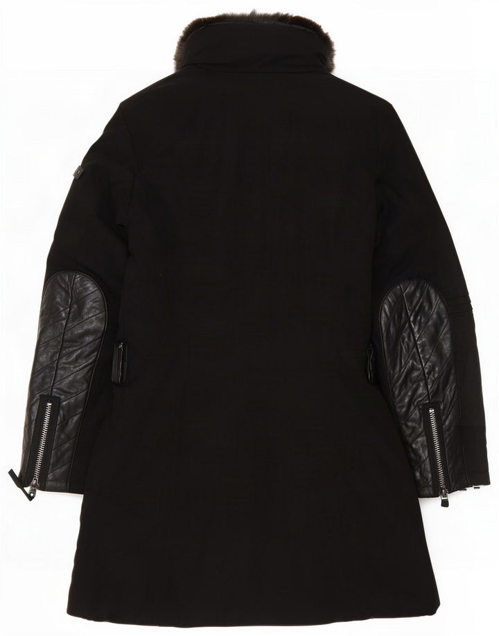 PEUTEREY Damen gepolsterte Parkajacke IT 44 Mittelschwarze Wolle