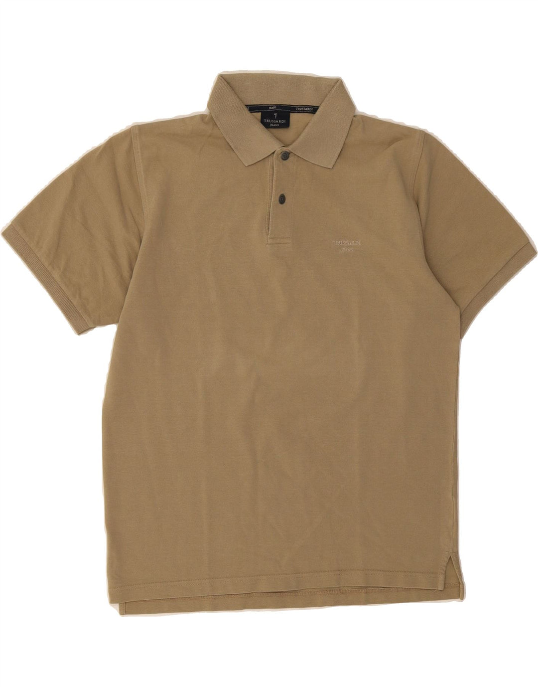 TRUSSARDI JEANS Mens Polo Shirt Medium Beige Cotton Vintage Trussardi Jeans and Second-Hand Trussardi Jeans from Messina Hembry 