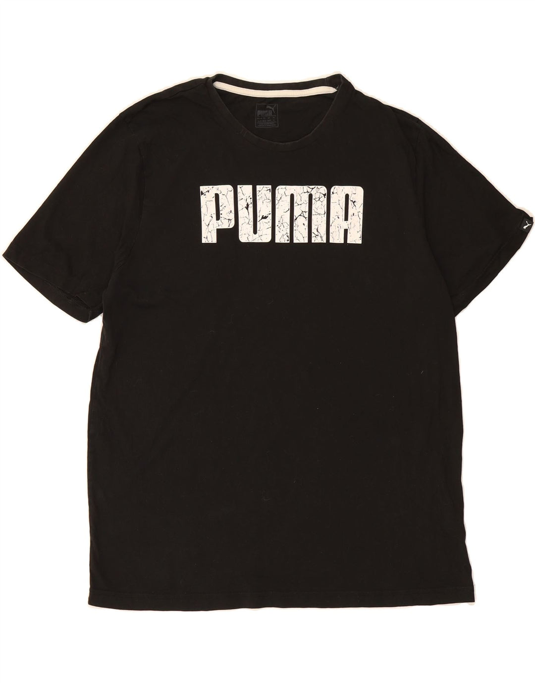 PUMA Mens Graphic T-Shirt Top XL Black Cotton Vintage Puma and Second-Hand Puma from Messina Hembry 