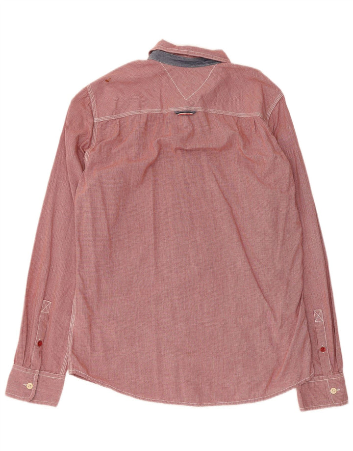 Tommy Hilfiger Herrenhemd Mittelrote Hahnentritt-Baumwolle