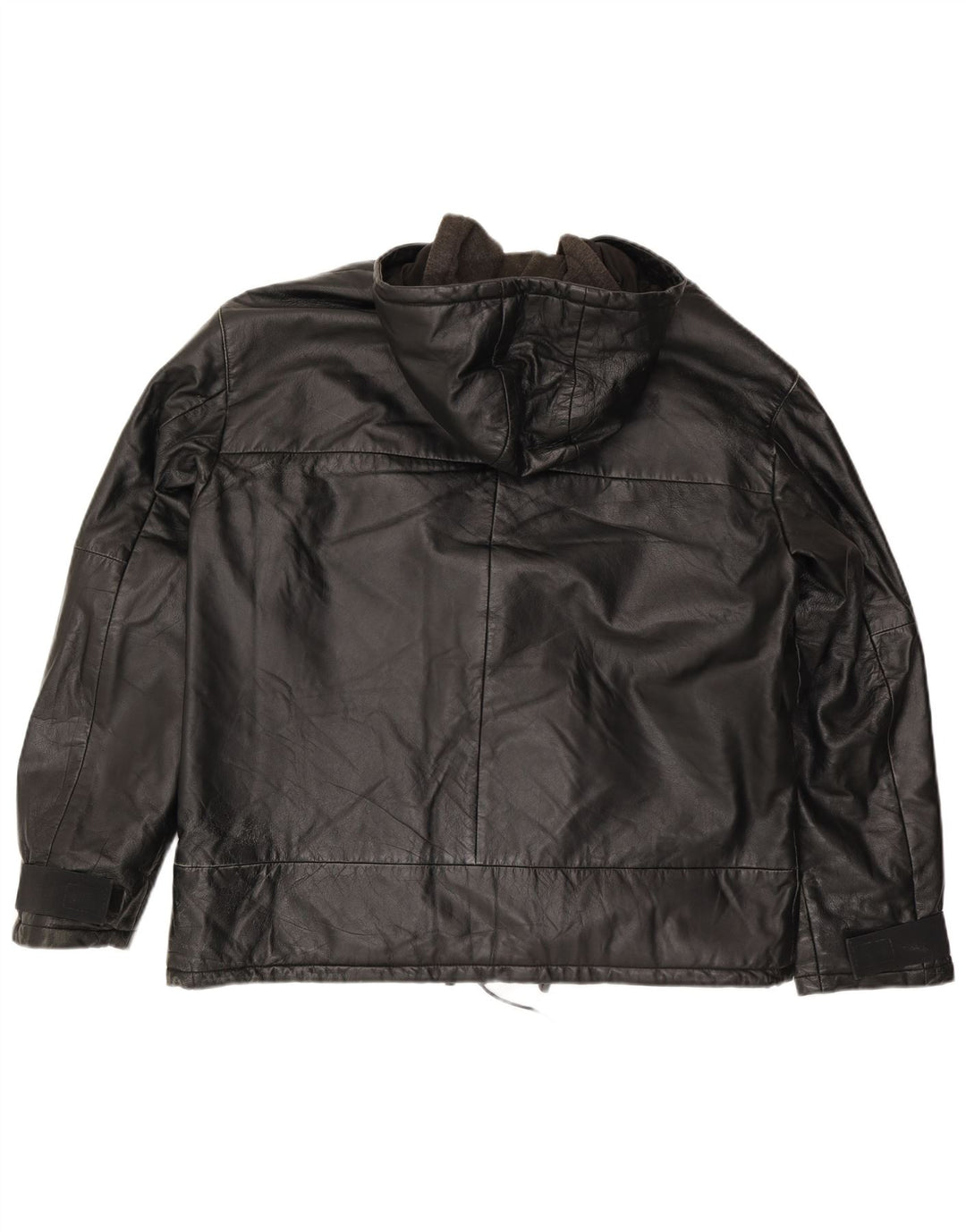 Conbipel Herren-Lederjacke mit Kapuze, IT 52 XL, schwarzes Leder