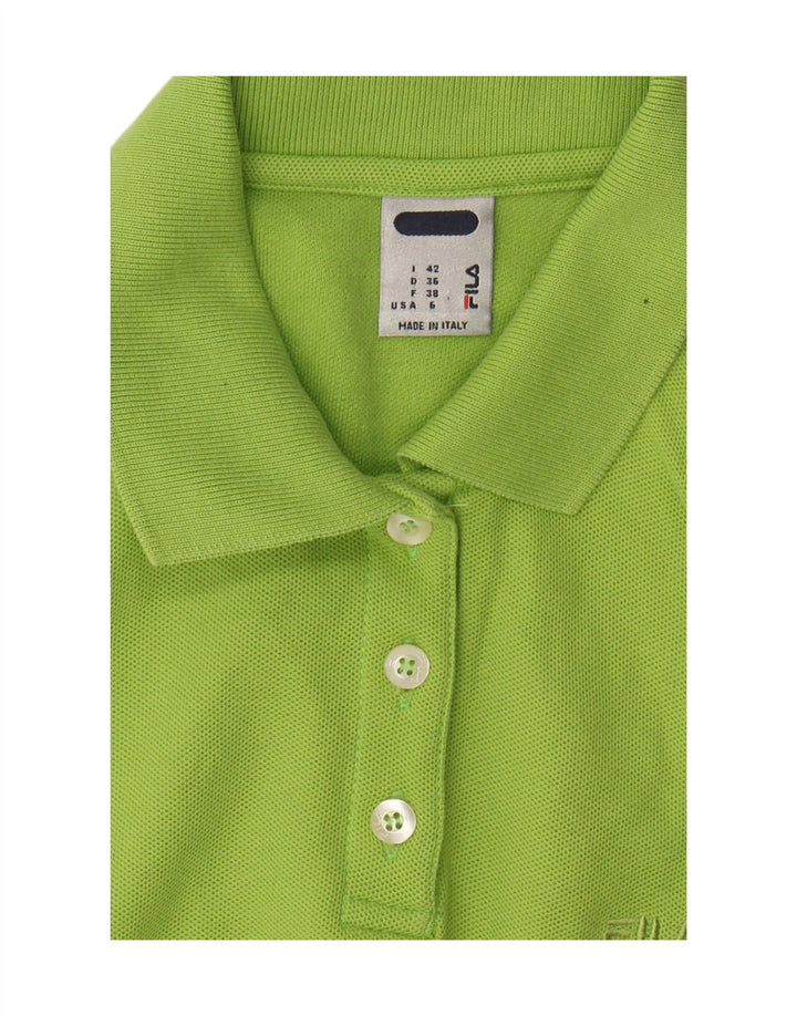 FILA Womens Sleeveless Polo Shirt IT 42 Medium Green