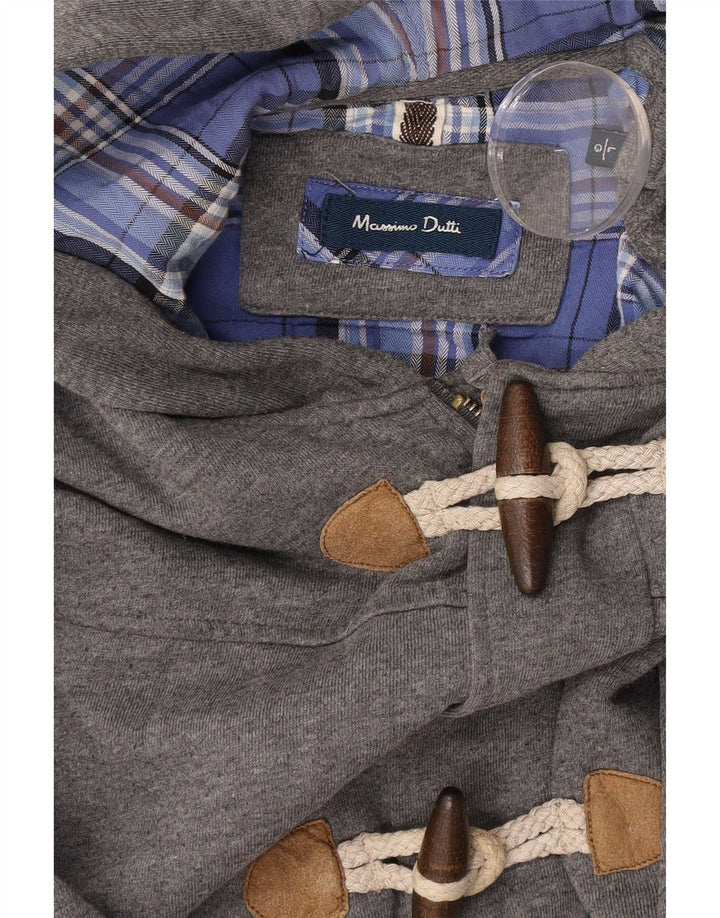Massimo Dutti Herren-Kapuzenpullover mit Reißverschluss, Größe L, Grau