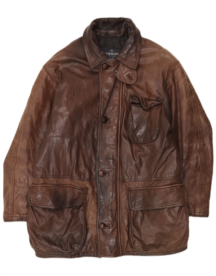 Vintage Herren Lederjacke IT 50 Großes braunes Leder
