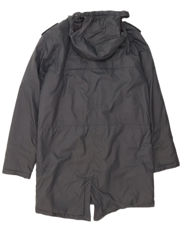 K-Way Herren Militär-Parka mit Kapuze, Größe 40, Grau