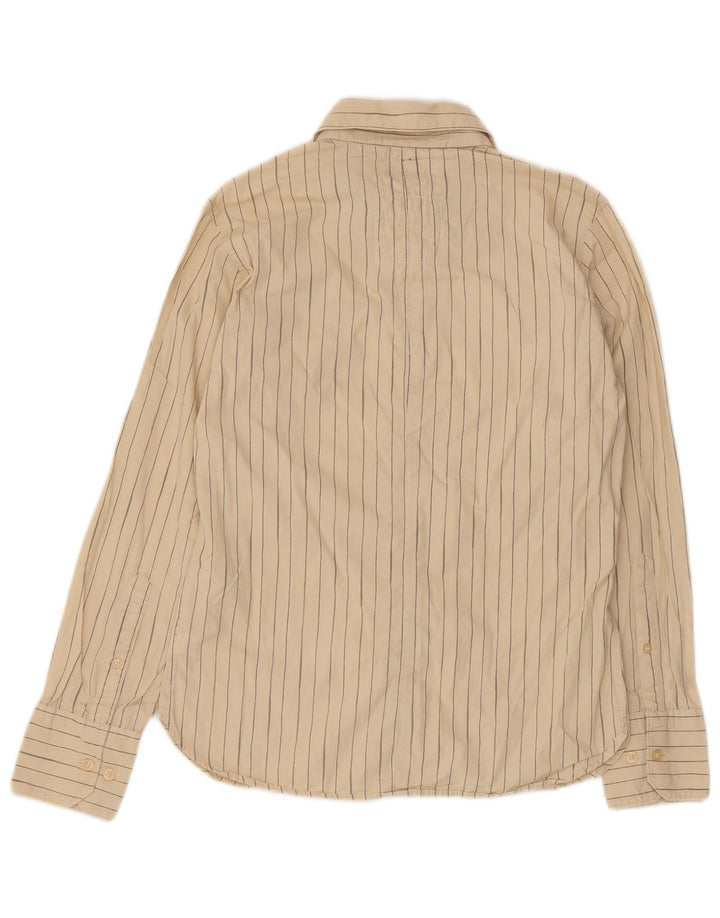 G-Star Herren Grafikhemd Small Beige Nadelstreifen Baumwolle