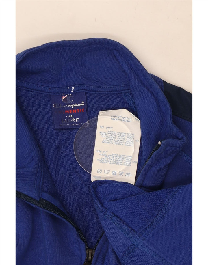 Champion Herren-Trainingsanzug-Top-Jacke, große blaue Colourblock-Baumwolle