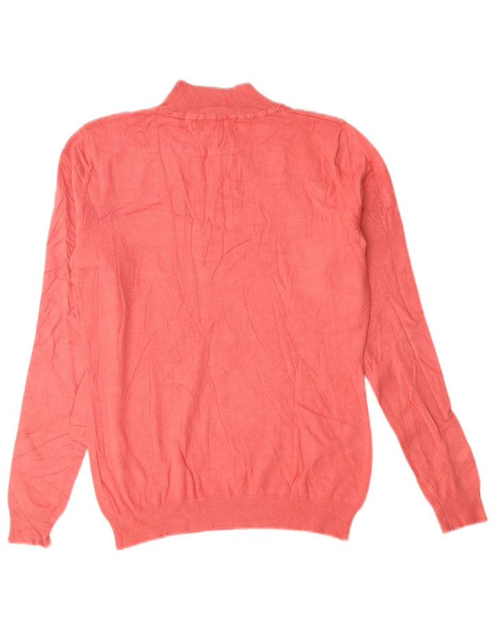 Guess Damen-Pullover mit grafischem Rollkragen, Gr. 10, Rosa