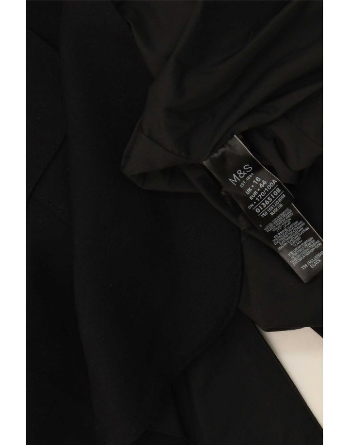 Marks & Spencer Damen-Blazerjacke mit 1 Knopf, UK 16, Größe L, Schwarz, Polyester