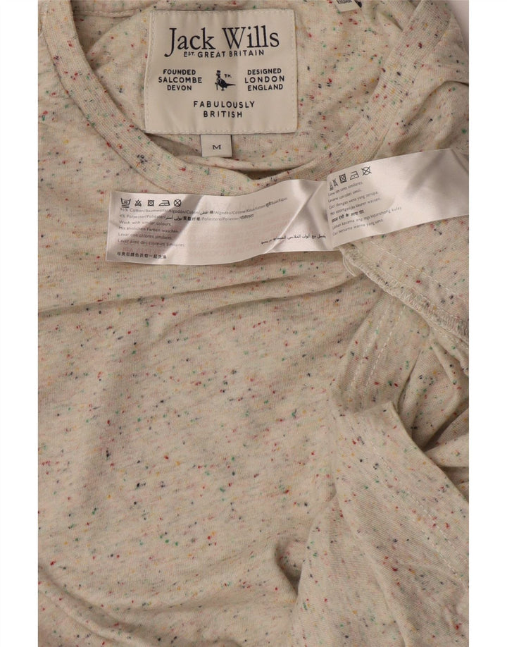 Jack Wills Herren-T-Shirt-Oberteil aus mittelbeiger, gesprenkelter Baumwolle