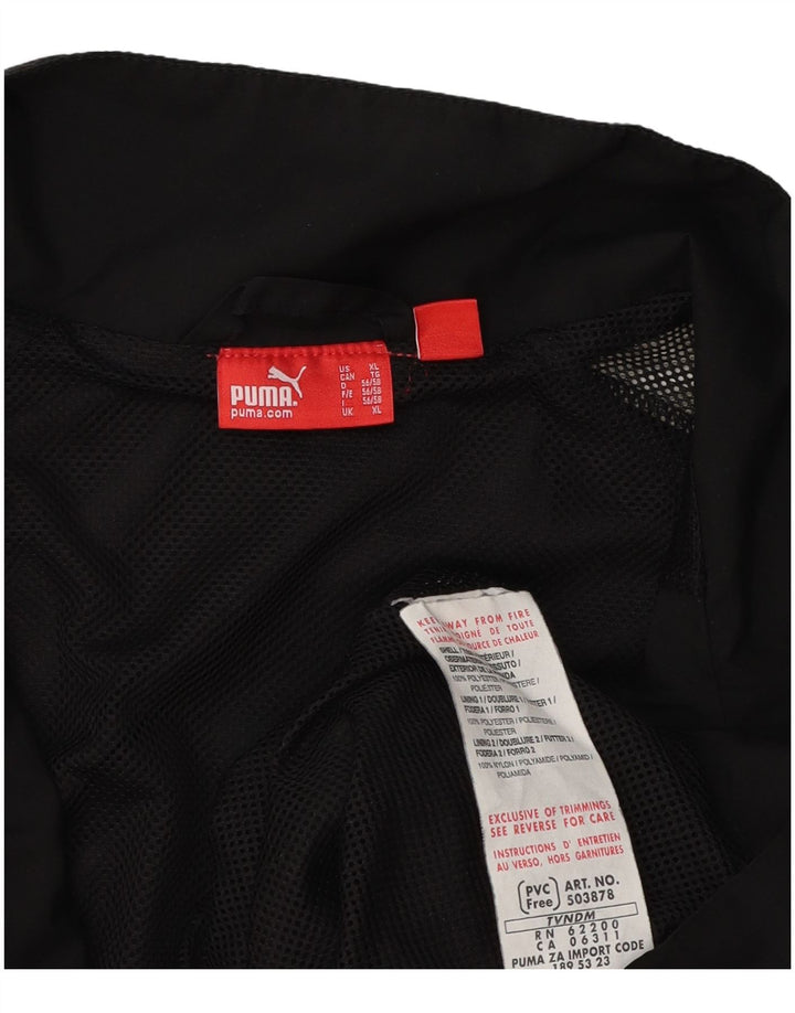 Puma Herren-Trainingsanzug-Top-Jacke XL, schwarzes Farbblock-Polyester