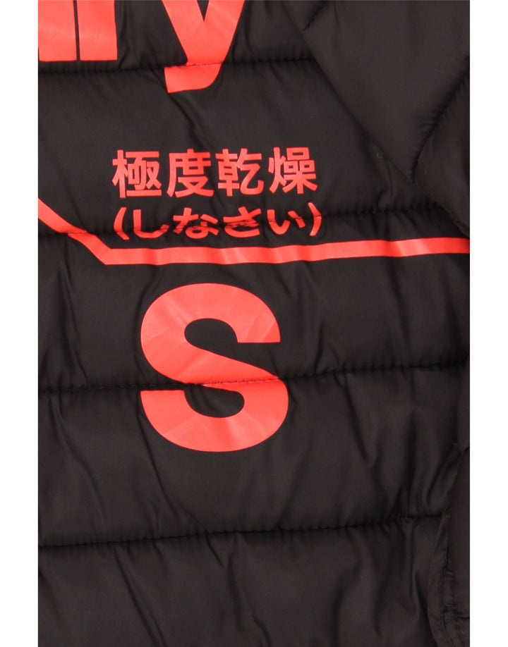 Superdry Herren Wattierte Jacke UK 36 Small Schwarz Nylon