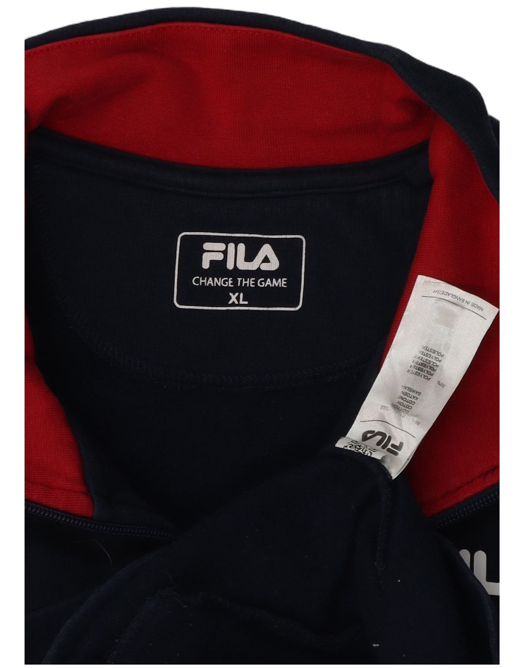 Fila Herren-Trainingsanzug-Oberteil, Jacke, XL, marineblau, Colourblock-Baumwolle