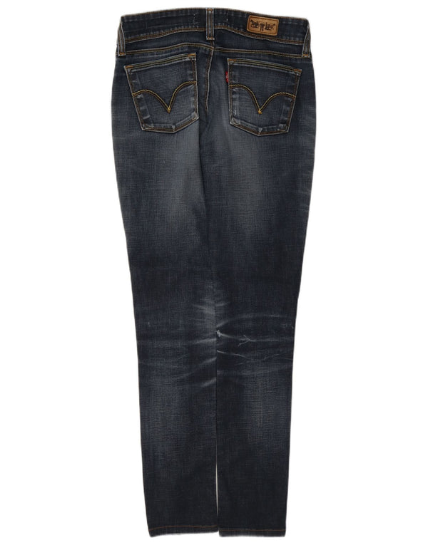 Levi's Damen 473 Distressed Slim Skinny Jeans W29 L30 Blaue Baumwolle