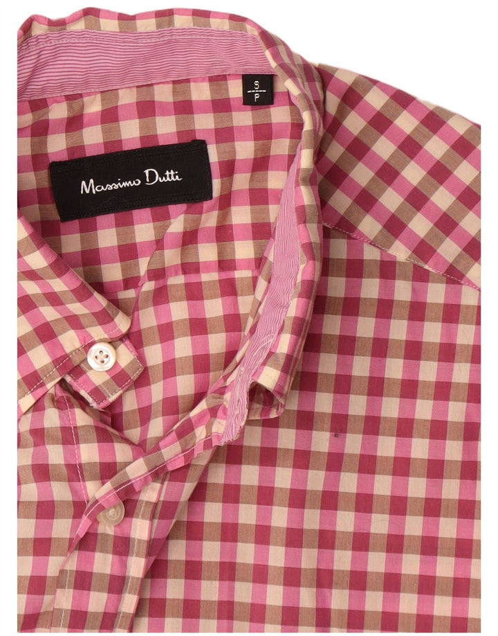 Massimo Dutti Herrenhemd, klein, rosa kariert