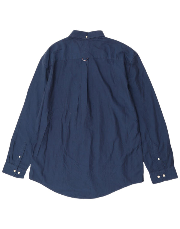 Tommy Hilfiger Herren Custom Fit Hemd 2XL Marineblau Baumwolle