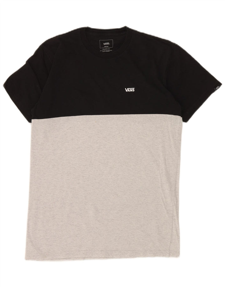VANS Herren-T-Shirt mit klassischer Passform aus mittelgrauer Colourblock-Baumwolle