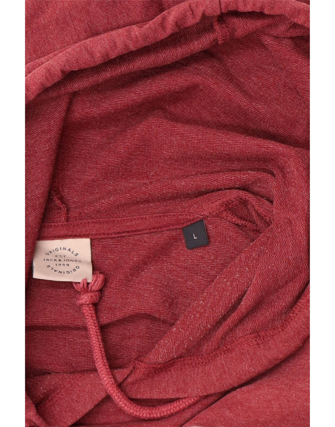 JACK & JONES Mens Hoodie Jumper Large Red Cotton